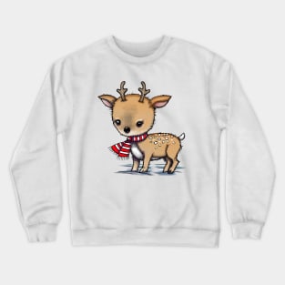 Little Deer Holiday Art by Molly Harrison Crewneck Sweatshirt